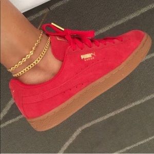 New w/o Box Red Puma Sneakers with Gum Sole